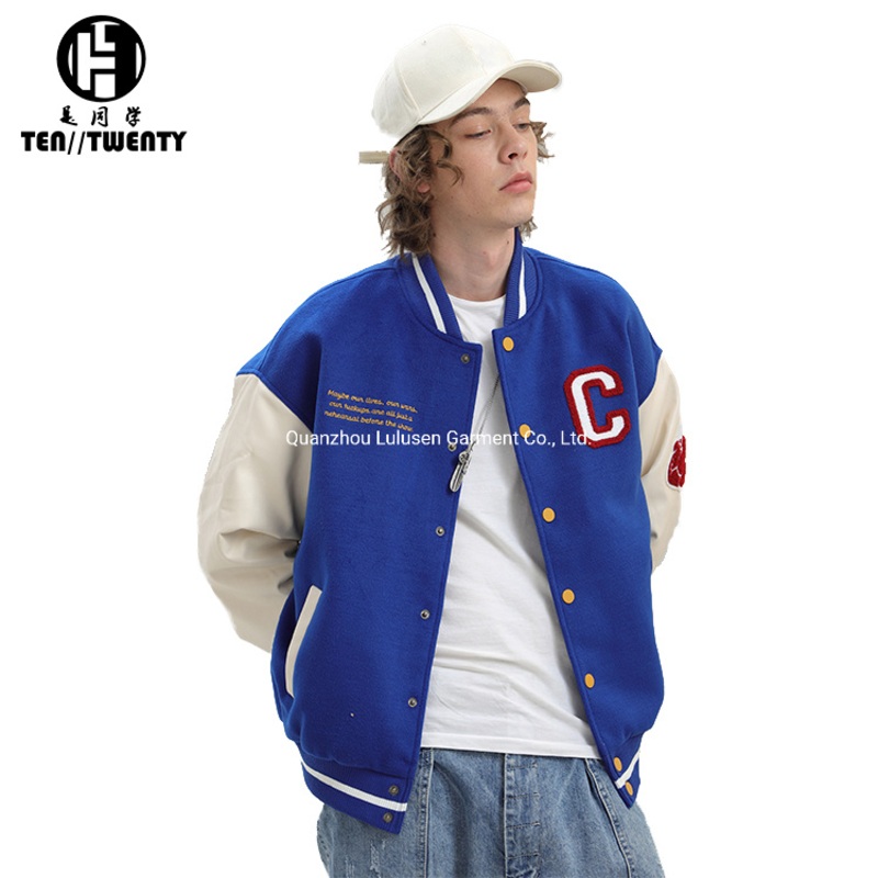 Street Wear Logo Pattern Baseball Patches Embroidered Baseball Letterman Varsity Jacket – Jackets and Baseball Jacket price