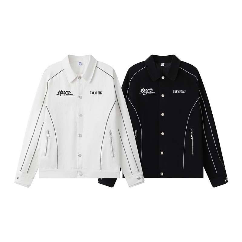 High Street Casual Varsity Jacket Men Quality Loose Leather Jackets Racing Jacket for Man – Jacket and Laether Jacket price