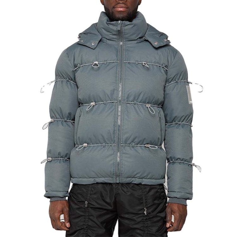 Lulusen Custom Streetwear Puffer Jacket Reflective Clothing High Neck Trench Coats Winter Puffer Jacket for Men Women – Jacket and Mens Jackets price
