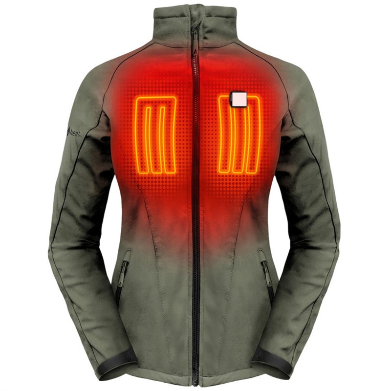Winter Unisex Green Color Softshell Waterproof Slim Shape E Heated Jackets – Women Heated Clothing and E Heated Women Jacket price