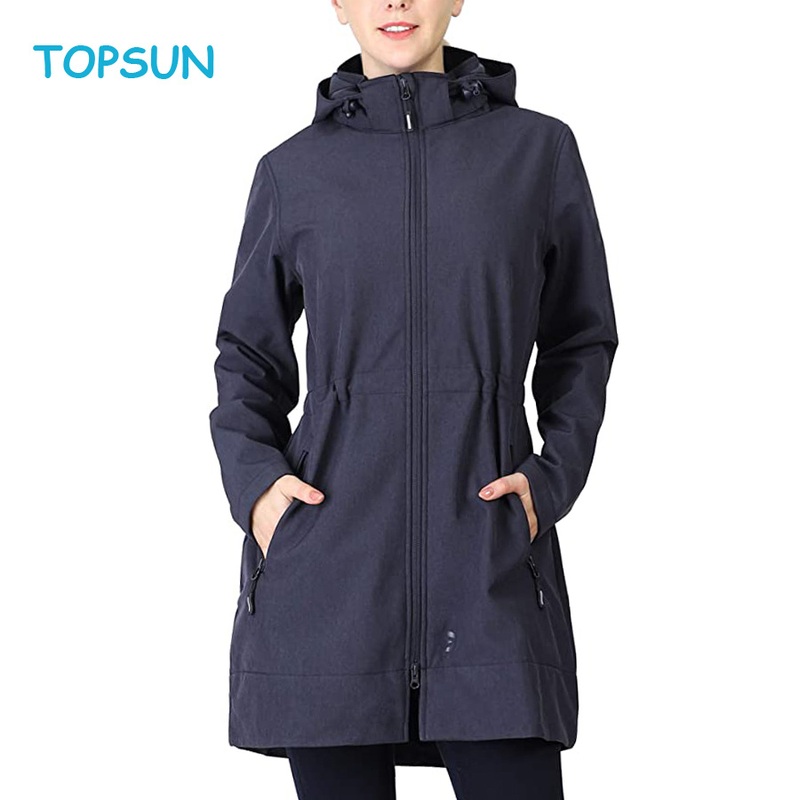 Women S Softshell Jacket with Removable Hood Fleece Lined Windbreaker Insulated Long Warm up Jacket – Winter Jacket and Sport Jacket price