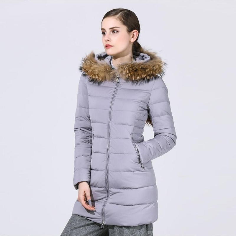 Womens Down Jacket Office Lady Fashion Outwear Warm Winter Jackets Polyetster Hooded Long Female Coats – MID-Length Down Jackets and Down Jacket price