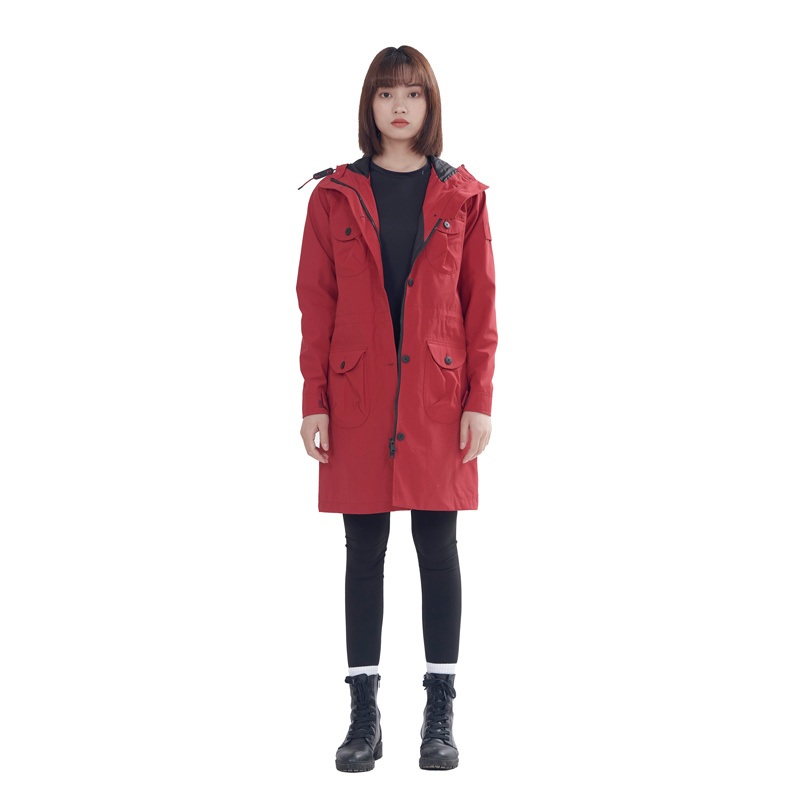 Bechance Women Long Style Spring Casual Coat Red Windproof Jacket – Windproof Windbreaker and Windproof Coat price
