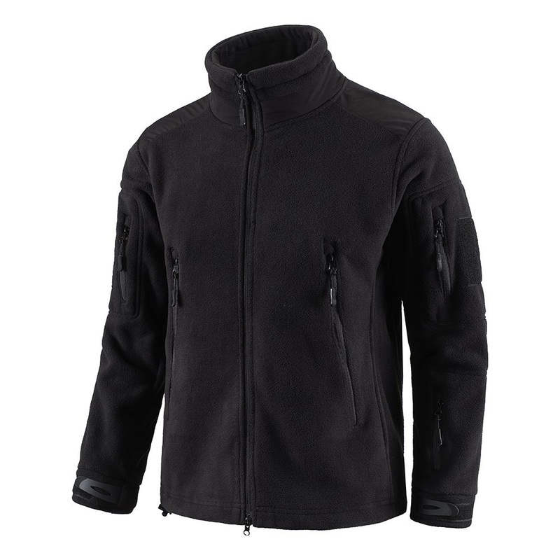 Black Wholesale Custom Mens Fleece Jackets Tactical Sport Warm Fleece Outdoor Windproof Warm Winter Coats – Winter Coats and Hunting Jacket price