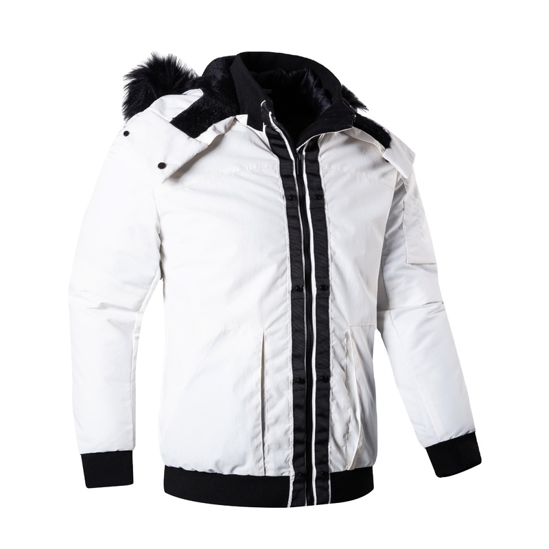 Custom Outdoor Windproof Short Lining Warm Detachable Men Jacket with Hoodies Bomber Jacket Winter Coat Stand Woven Fabric – Jacket and Coat price