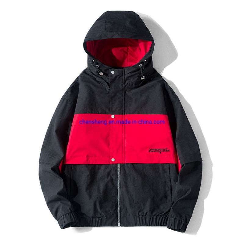 Men Fashion Contrast Color Oversized Boy Thin Black Coats Mens Hooded Cargo Bomber Jackets – Windproof and Winter Jackets price