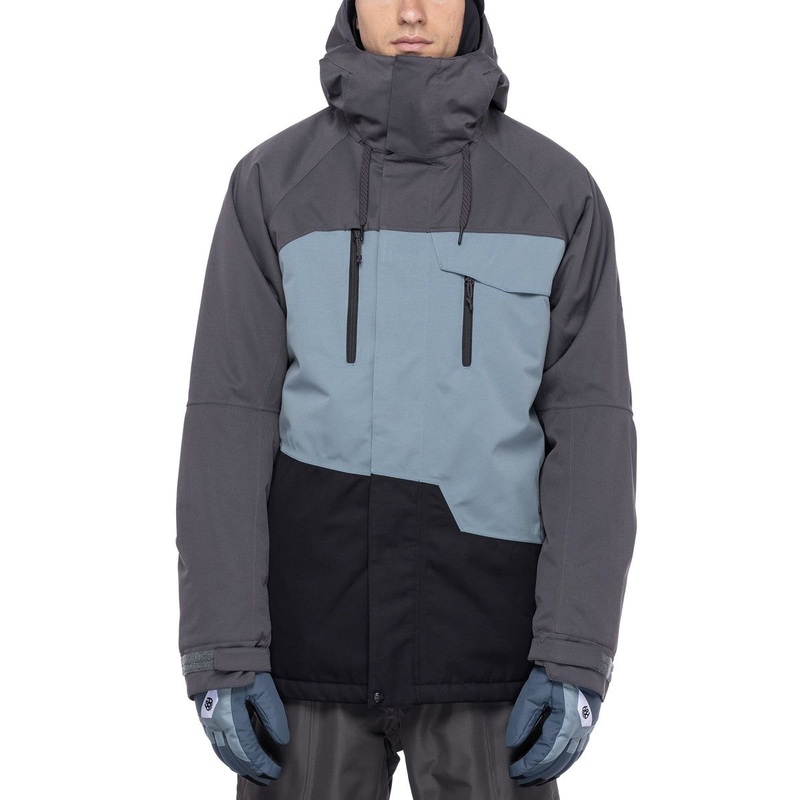 Mens Comfortable Insulated Ski Snow Jacket in Contrast Color Grey Blue – Mens Winter Jacket and Men Snow Jacket price