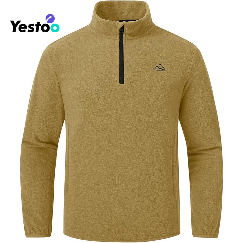 Mens Fleece Pullover Jacket Lightweight Golf Jacket for Men Winter Running Jacket Quarter Zip Coat with Pocket – Mens Fleece Jacket and Mens Windproof Jacket price