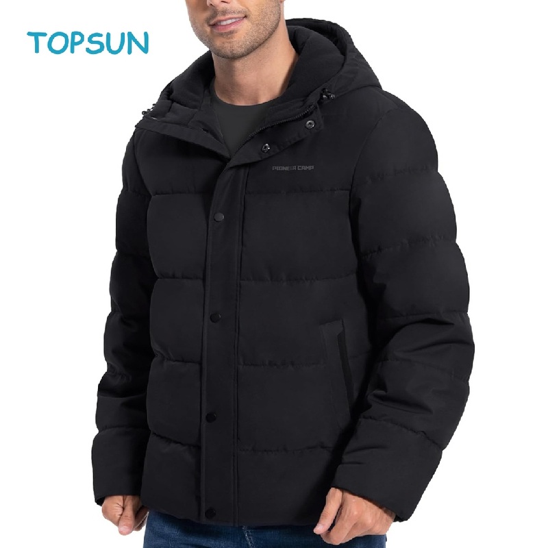 Mens Winter Coat Warm Winter Puffer Jacket Waterproof Thicken Insulated Windproof Hooded Jacket – Mens Puffer Jacket and Thermal Puffer Jacket price