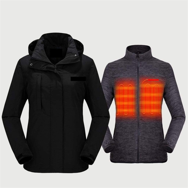 Women Winter 3 in 1 Heated Thermal Waterproof Windproof Detachable Jackets – Women Heated Clothing and E Heated Women Jacket price