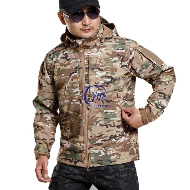 Yuemai Durable Cold-Proof Bomber Anti-Stretch Camo Wear-Resistant Windstopper Coats – Tactical Training Softshell Jacket and Tactical Apparel Sports Camo Jacket price