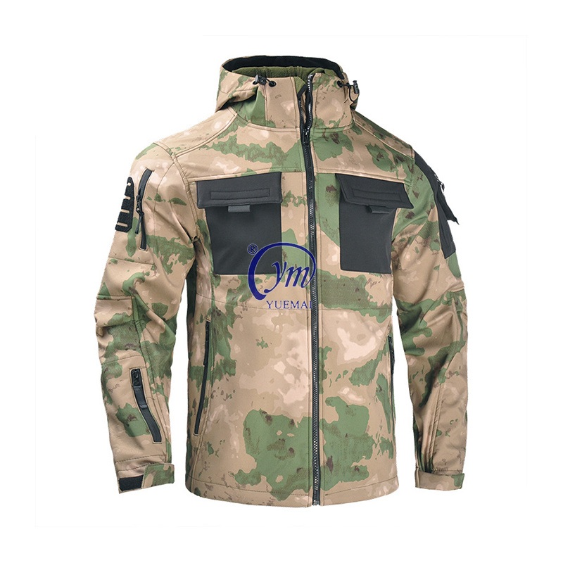 Yuemai Windproof Outdoor Winter Warm Mens Camouflage Fleece Combat Tactical Softshell Jacket – Softshell Jacket and Mens Camouflage Jacket price