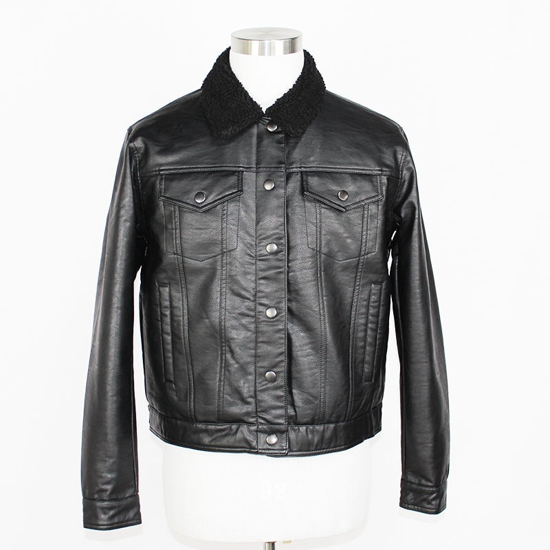 Men Black Sherpa Lined PU Leather Fashion Winter Warm Outdoor Casual Jacket – Winter Jacket and PU Jacket price