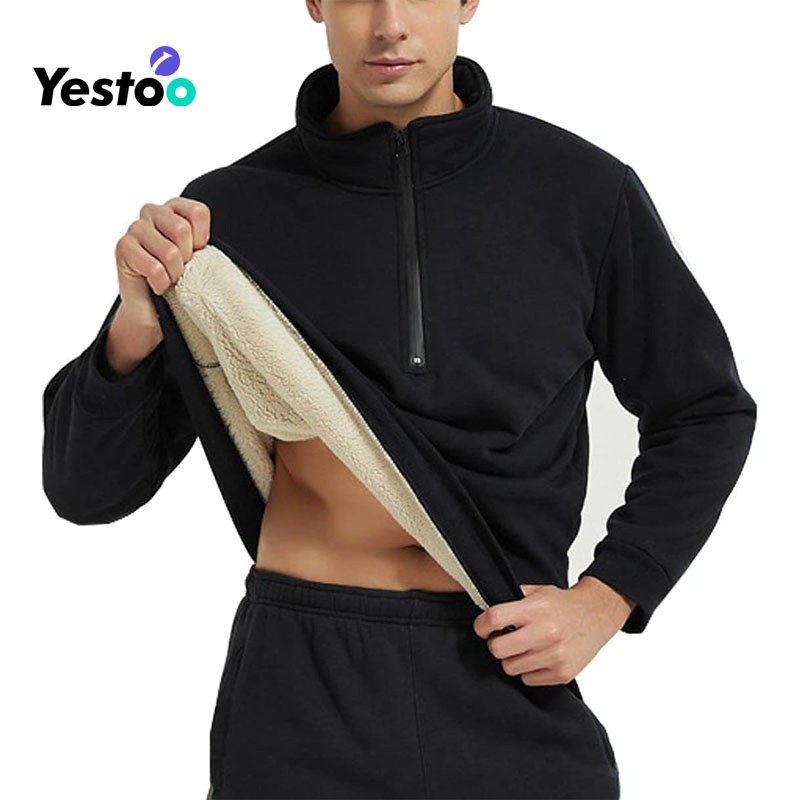 Men&rsquor; S Quarter Zipper Fleece Sherpa Lined Sweatshirt Winter Warm Thick Fashion Pullover Tops Loungewear – Mens Lightweight Polar Fleece and Mens Hoodies Zip Front Sweatshirt price