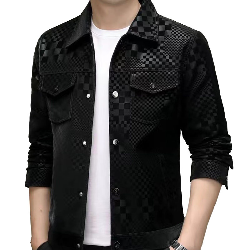 Mens Custom High Quality Faux Suede Autumn Plaid Pattern Casual Trucker Jacket – Casual Jacket and Mens Jacket price