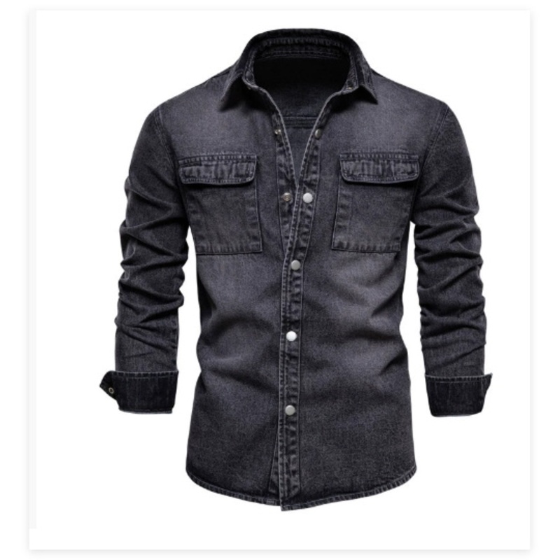 Simple Basic Fashion Cowboy Jacket Workwear Style Wear Resistant Durable Mens Clothes – Cowboy Jacket and Workwear Jacket price
