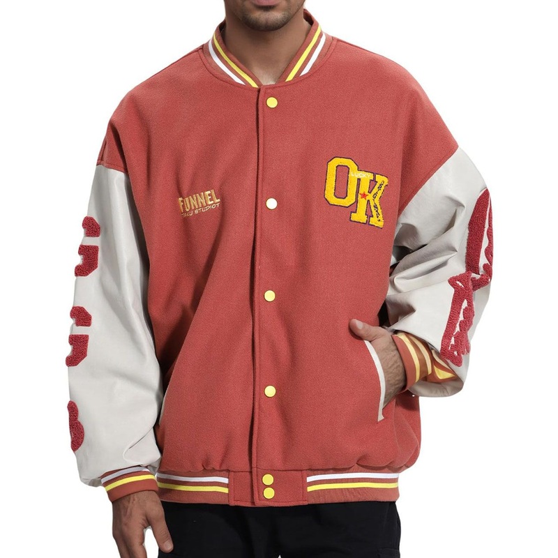 Varsity College Jacket Baseball Bomber Jacket Vintage Sweatshirt Casual Unisex Coats with Patch – Outdoor Jacket for Men and Women Jacket price