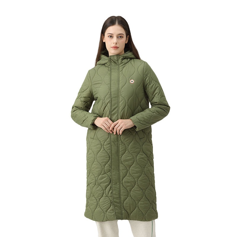Winter Long Down Coat Ladies Belt Padded Thick Warm Fur Hooded Women Parka – Jacket and Coat price