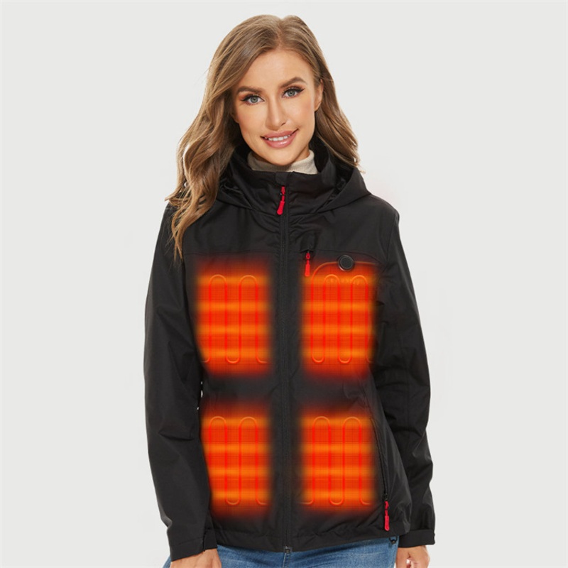 Women Winter Outdoor Sports E Heated Waterproof Softshell Jackets with Hoodie – Women Heated Clothing and E Heated Women Jacket price