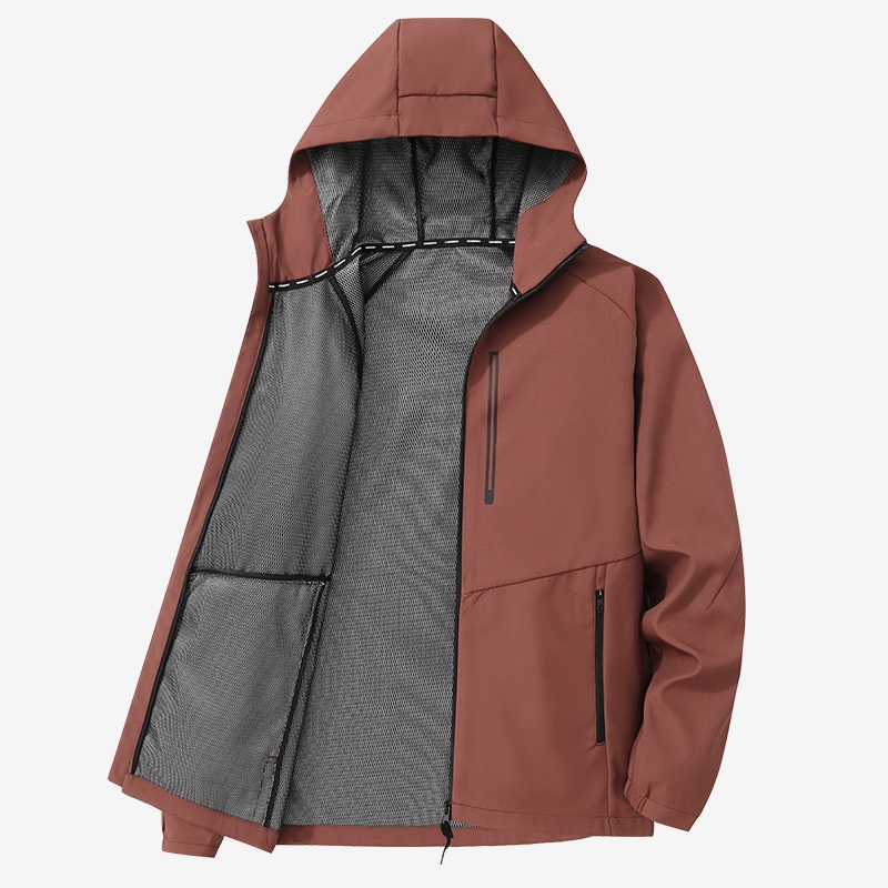 Fashion Men Windbreaker Hoodie Jacket Coat with Zipper Custom Logo Polyester Windbreaker Jacket – Windbreaker Jacket and Hoodie Jacket price