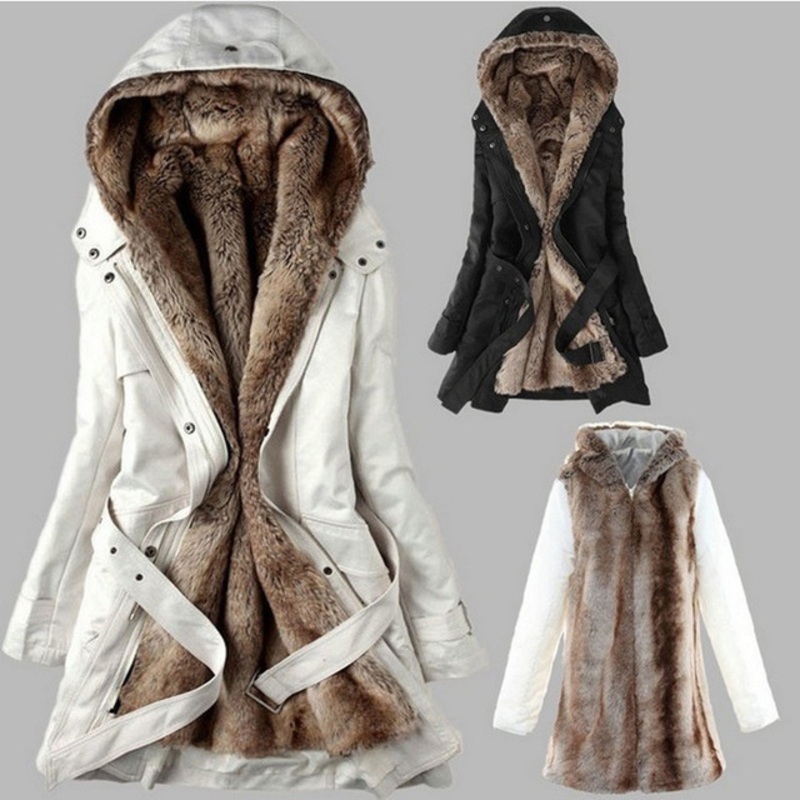Fashion Womens Winter Warm Long Windbreaker Cotton-Padded Faux Fur Lining Parka Jacket – Parka Jacket and Custom Parka Jacket price