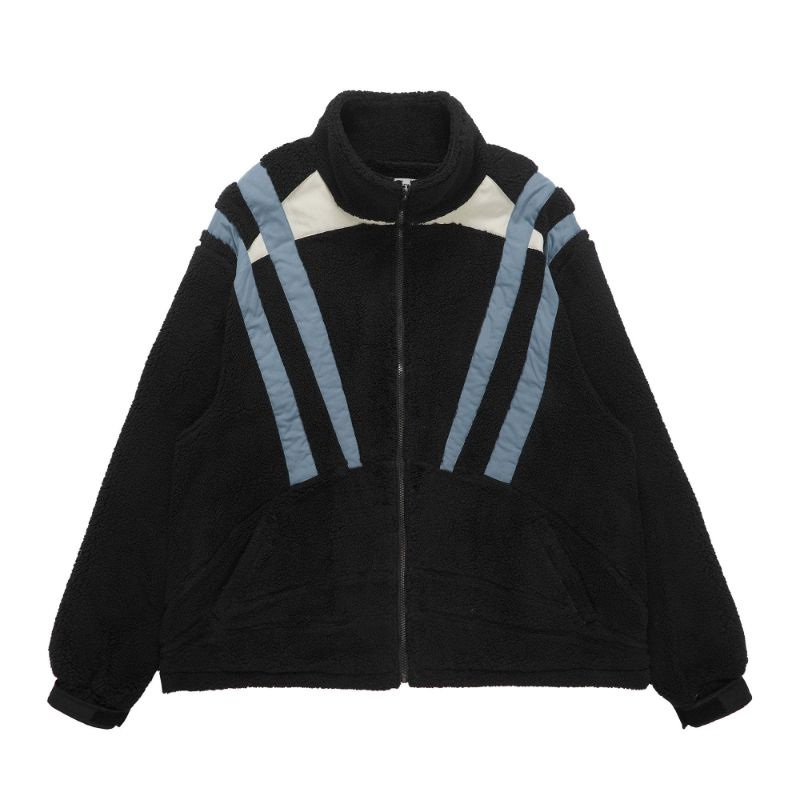 Thick Warm Stripe Zip up Pullover Fleece Mens Jacket with Sherpa Jacket – Jacket and Sherpa Jacket price