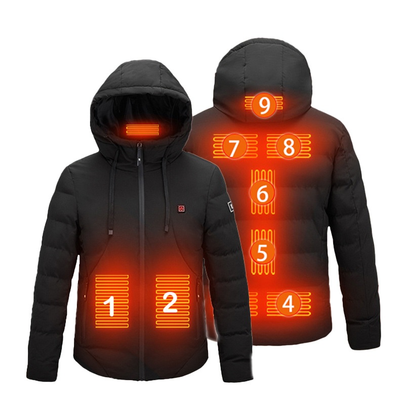 USB Heating Zones Warm Heated Winter Jacket Warm Hooded Coat Heater USB Heated Jacket Men Electric Jacket for Winter – Electric Heating Jacket and Waterproof Heated Winter Jacket price