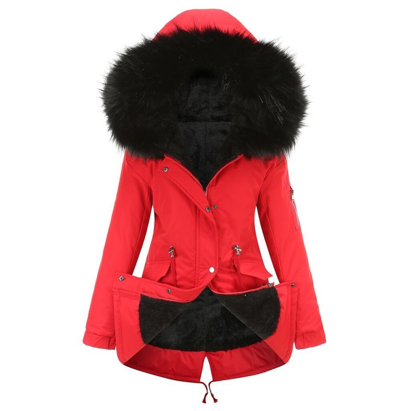 Winter Red Color Long Fur Coats for Woman Trendy 2021 – Windbreaker Jacket and Custom Jacket price