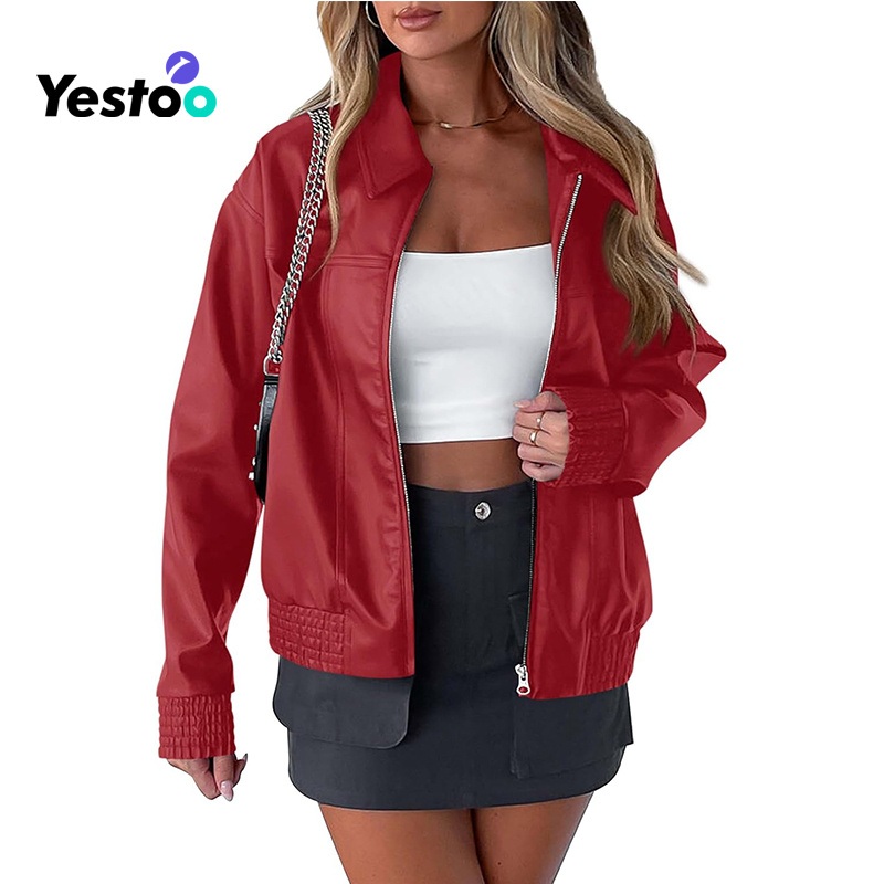 Womens 2025 Faux Leather Bomber Motorcycle Jacket – Faux Leather Jacket and Bomber Jacket price