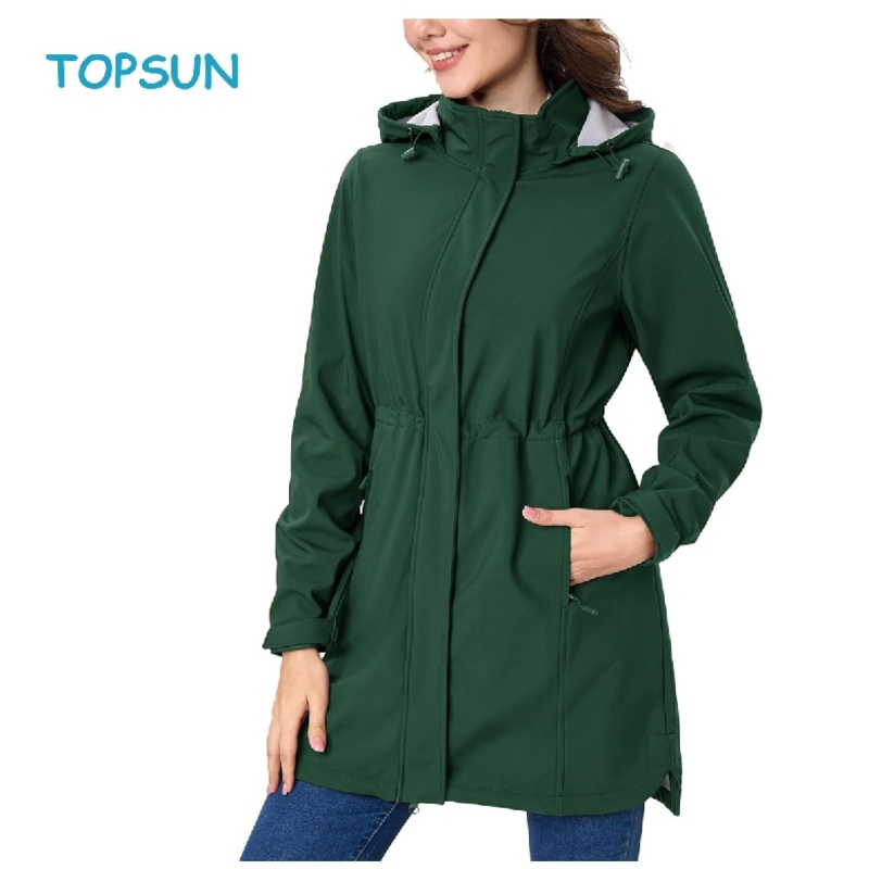 Womens Long Fleece Lined Jackets Warm Winter Windbreaker Rain Coat Hooded Softshell Windproof Insulated – Womens Waterproof Rain Jacket and Sport Jacket price