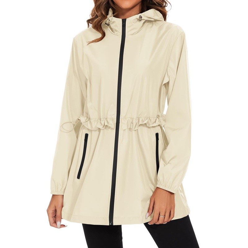 Rain Jackets for Women Waterproof Packable Hooded Rain Coat Lightweight Windbreaker with Pocket – Vest and Mens Cotton Windbreaker price