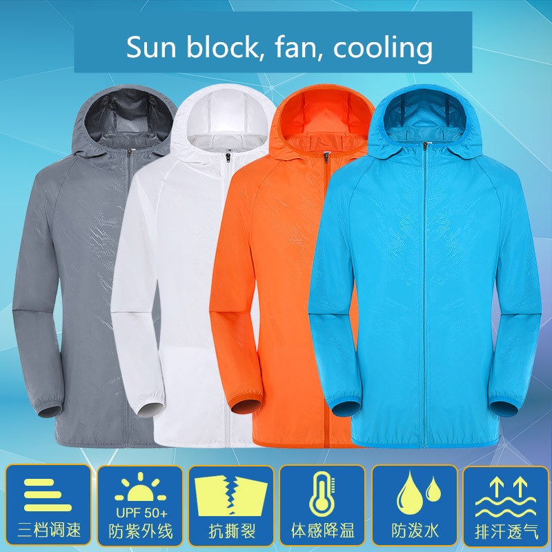 Three Block Air Conditioning Cooling Sun Protection Fishing Fan Skin Jacket – Skin Jacket and UV Protection Jacket price