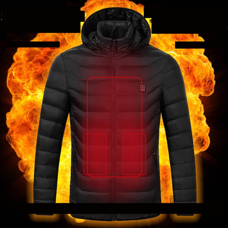 Winter Back and Abdomen Intelligent Heating Cotton Padded Jacket Hooded Heating Cotton Coat – Puffer Jacket and Womens Down Jacket price