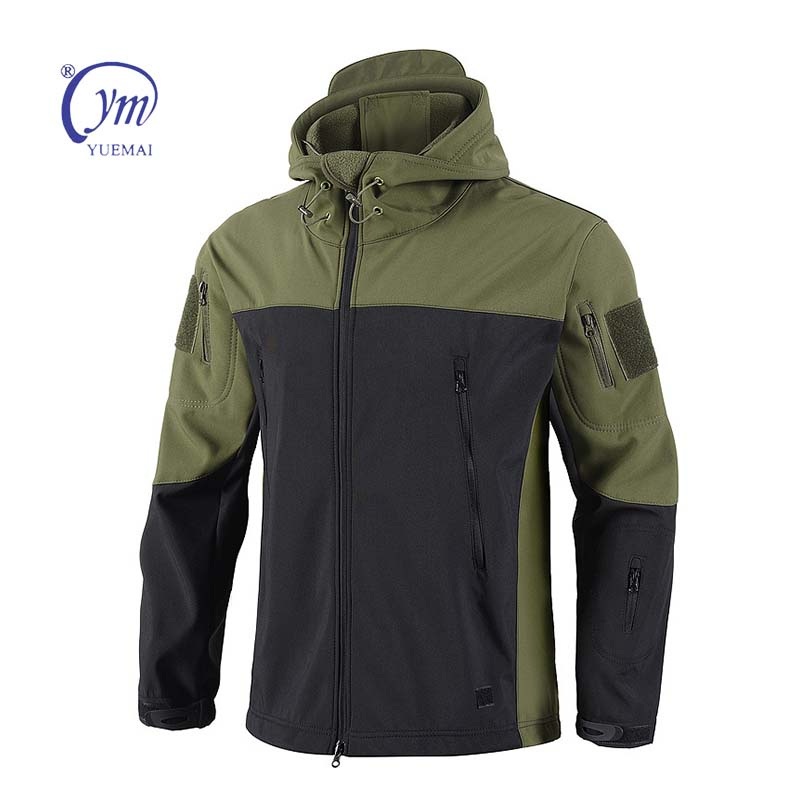 Yuemai Customized Outdoor Tactical Green Spliced Black Softshell Jacket – Tactical Jacket and Camo Jacket price