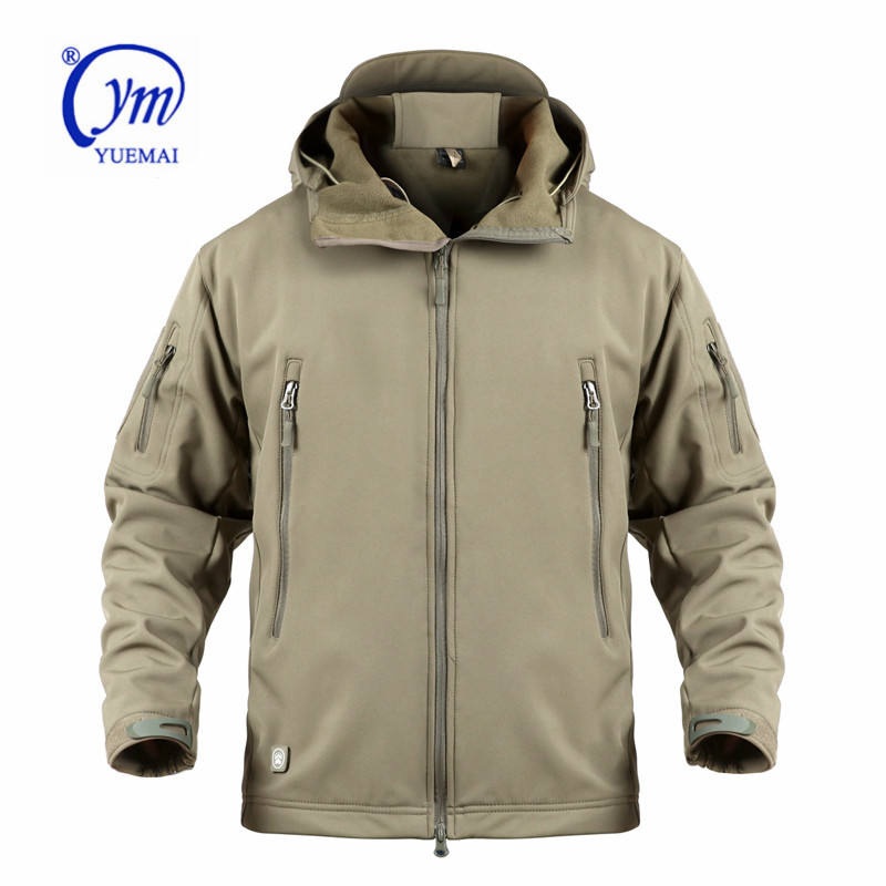 Yuemai Windproof Camouflage Durable Polyester Water-Repellent Warm Coat Softshell Jacket with Hooded – Yuemai Softshell Jacket and Windproof Softshell Jacket price