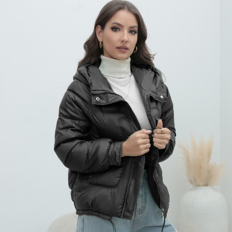 Europe and The United States Down Padded Jacket 2024 New Female Winter Padded Jacket Explosion Bright Stand-up Collar Padded Jacket – Down Jacket and Winter Duck Down Jacket price
