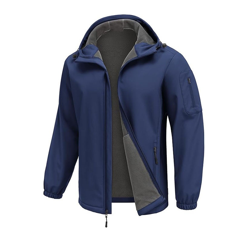 Mens Hooded Softshell Jacket Waterproof Fleece Lined Windbreaker Lightweight Outdoor Hiking Coat – Hooded Softshell Jacket and Mens Softshell Jacket price