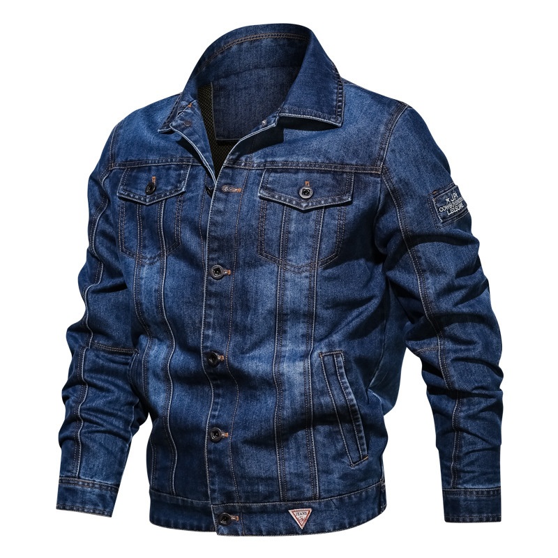 Mens Washed Denim 4 Pockets Button Down Casual Jeans Jackets – Casual Jacket and Mens Jacket price