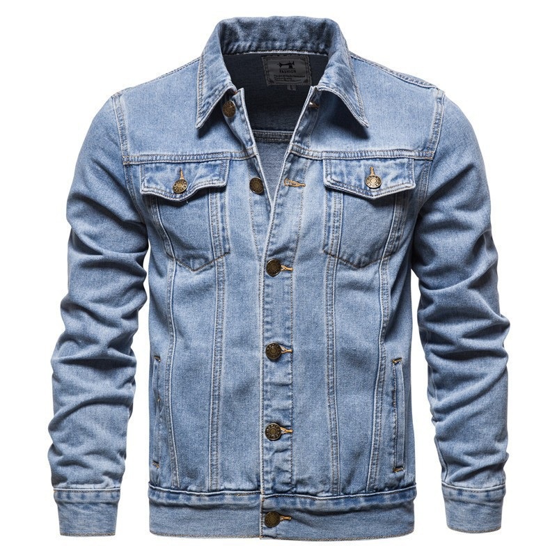 Mens Wholesale Cotton Washed Jeans Button Down Slim Casual Denim Trucker Jackets – Mens Jacket and Trucker Jacket price