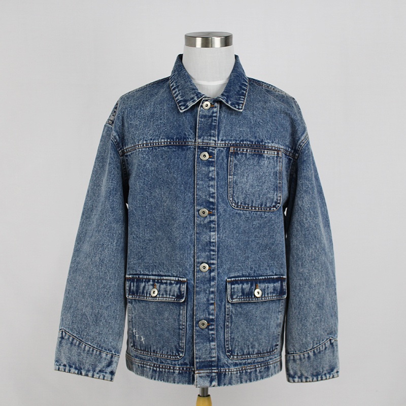 Mens Wholesale Custom Outdoor Cotton Denim Enzyme Wash Casual Button Trucker Jacket – Trucker Jacket and Denim Jacket price