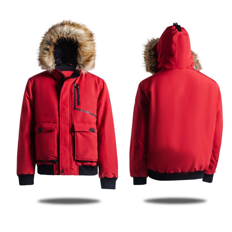 Regular Fit 100% Polyester Waterproof Warm Winter Mens Hooded Short Fur Jacket – Jacket and Clothing price