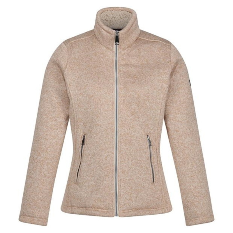 Womens Leisure Polyster Knit Jacket in Beige – Fashionable Outdoor Jacket and Womens Sports Coat price