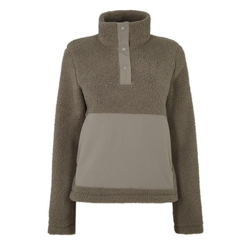 Womens Stylish Warm Sherpa Fleece Jacket in Brown – Fashionable Outdoor Jacket and Womens Sports Coat price