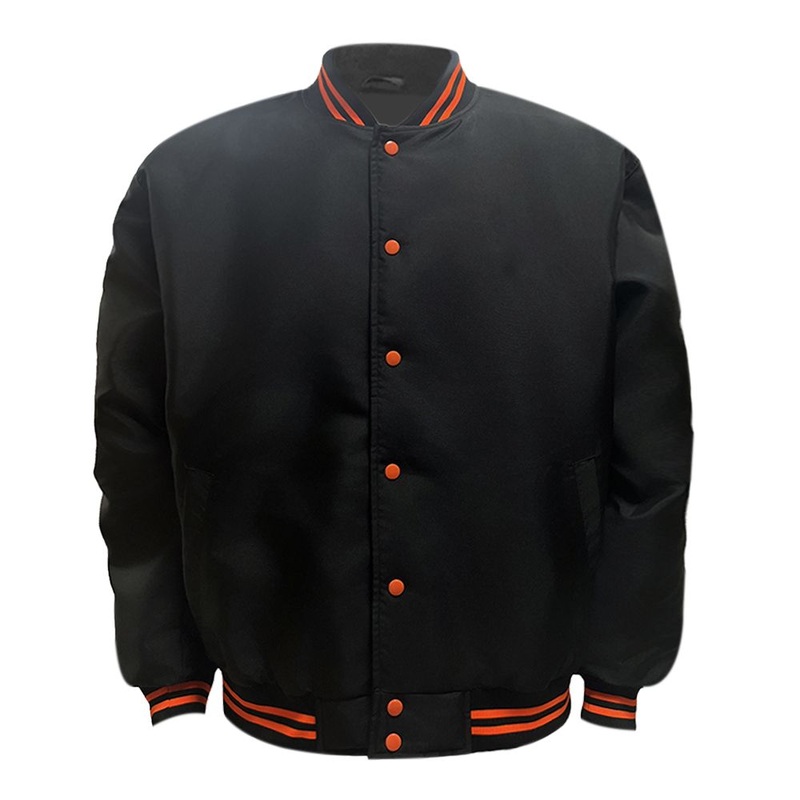 Custom Logo Varsity Jacket – Striped Rib Trim for Sports Events – Wholesale Varsity Jacket and Baseball Varsity Jacket price