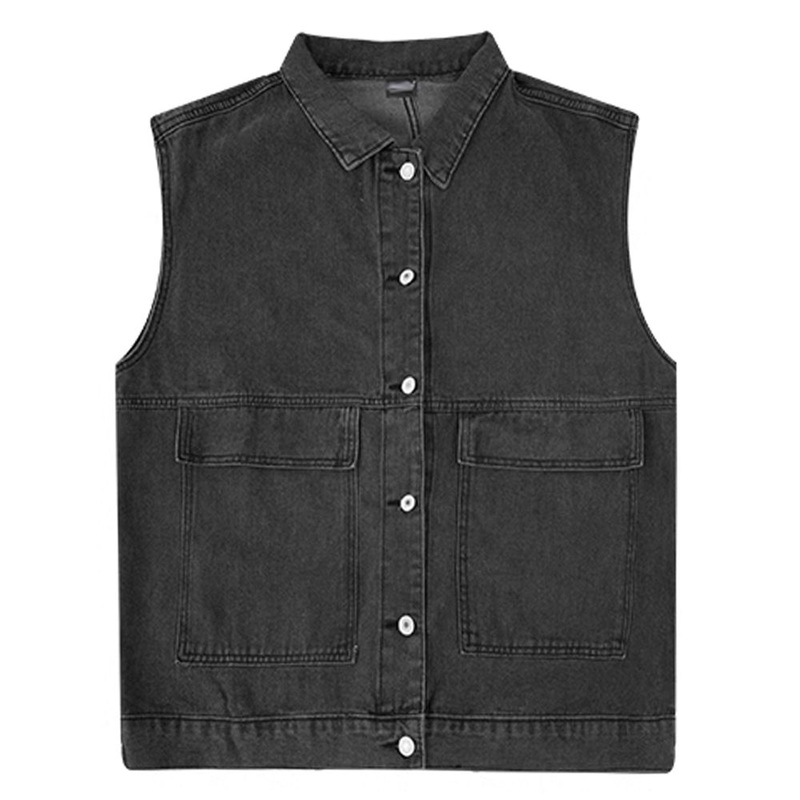 Eco-Friendly Womens Sleeveless Button Front Denim Vest Jacket Retro Fashion Waistcoat – Custom Made Vests and Loose Fitness Singlet price