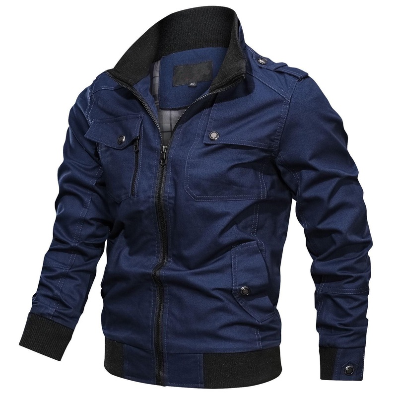 High Quality Mens Fashion Casual Windbreaker Jacket Coat for Autumn Winter Outwear with Turn Down Collar Slim Fit Jacket – Windbreaker Jacket and Outdoor Jackets price