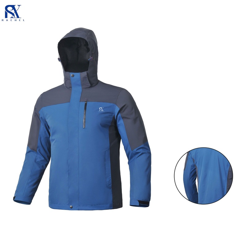 Men Outdoor Winter Parka Climbing Clothes Waterproof Windproof Breathable Jacket with Hoody Navy – Parka Jacket and Breathable Jacket price