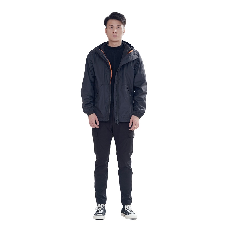 Mens Black Windbreaker Jacket with Detachable Hood – Black Windbreaker and Men Jacket price