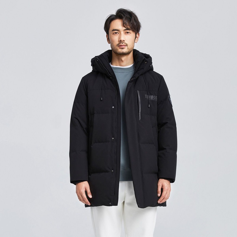 Mens Winter Windproof Jackets Custom Print Down Puffer Bubble Jackets for Men Long Down Coats with Hood Winter – Mens Down Coat and Down Puffer Coat price