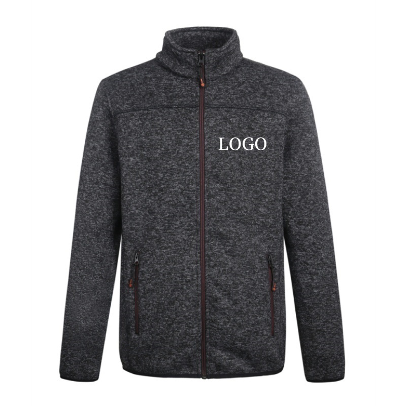 OEM ODM Embroidery Casual Bonded Melange Camping Running Hiking Outdoor Knitted Jacket – Jacket and Fleece Jacket price